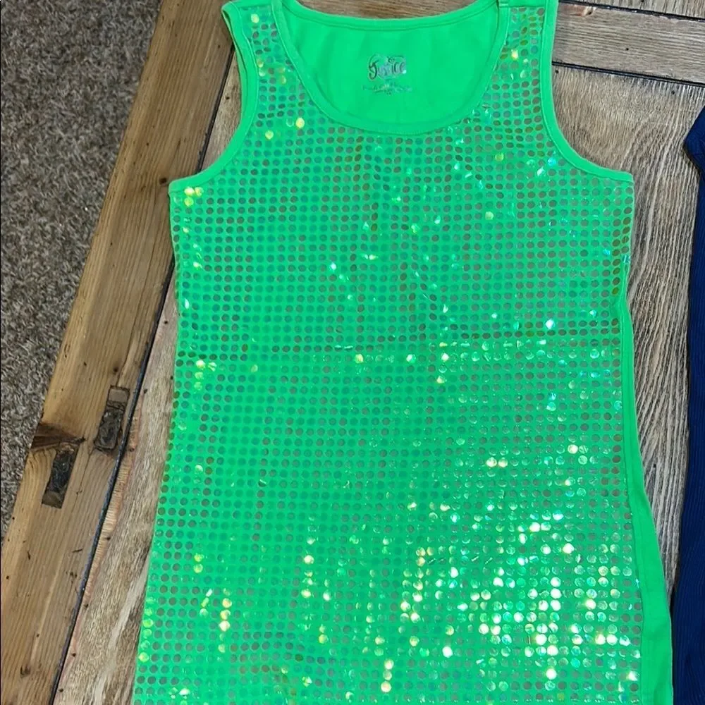 5/$20 BUNDLE 🎈 Girls size 14 Sleeveless Tops Set - Green and Navy box 5